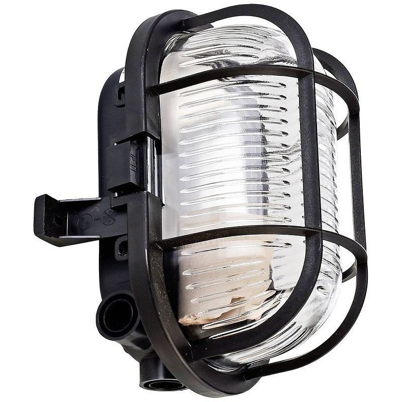 Foto van Deko light syrma oval schwarz 401012 buitenplafondlamp, buitenlamp (wand) zwart