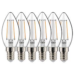 Foto van Proventa longlife filament led kaarslampen - e14 fitting - voordeelverpakking - 6 x led lamp