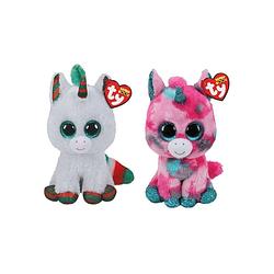 Foto van Ty - knuffel - beanie boo's - gumball unicorn & christmas unicorn