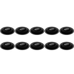 Foto van Spot armatuur 10 pack - pragmi domy pro - gu10 fitting - inbouw rond - mat zwart - aluminium - verdiept - kantelbaar -