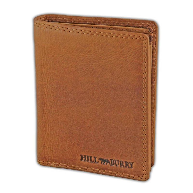 Foto van Hillburry vl88830 leren vintage portemonnee staand model bruin