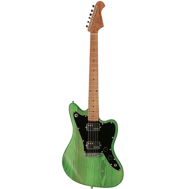 Foto van Fazley outlaw series maverick plus hh green elektrische gitaar met gigbag