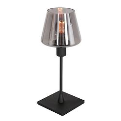 Foto van Eigentijdse tafellamp - steinhauer - glas - eigentijds - e14 - l: 12cm - voor binnen - woonkamer - eetkamer - zwart