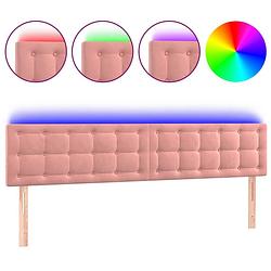 Foto van The living store hoofdeinde led-roze - 180 x 5 x 78/88 cm - fluweel - verstelbare hoogte - comfortabele ondersteuning -