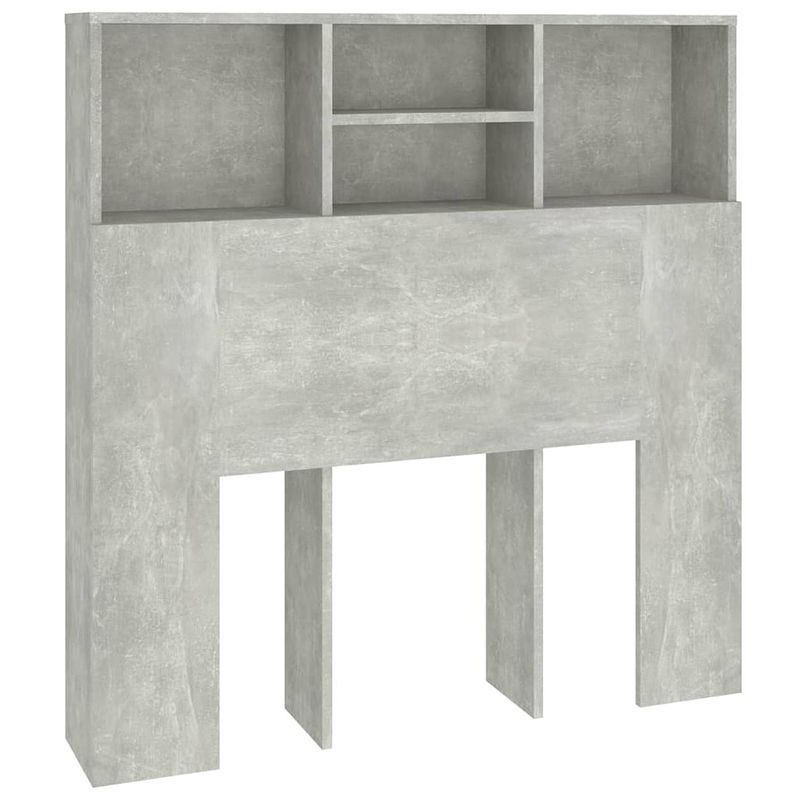 Foto van The living store wandhoofdbordkast - betongrijs - 100 x 19 x 103.5 cm - bewerkt hout