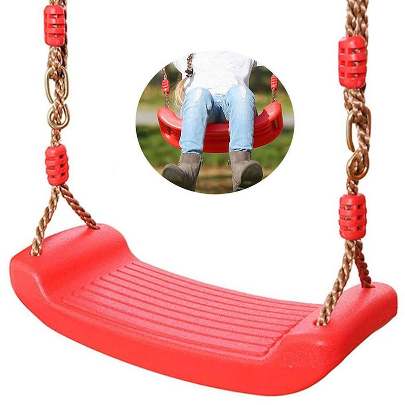 Foto van Tuinschommel voor kinderen / kinderschommel met touwen max 100kg rood 44cm x 17cm