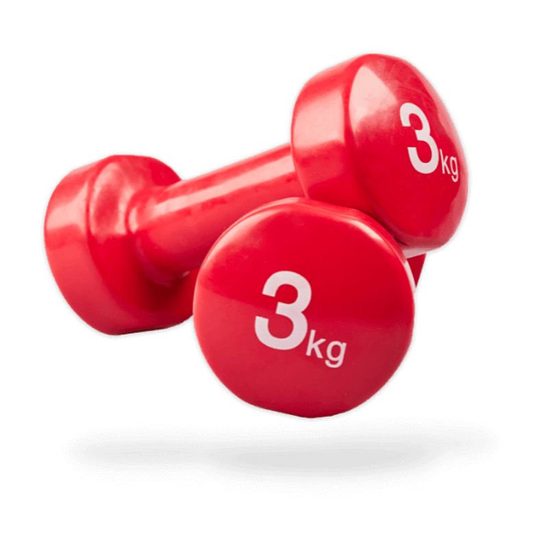 Foto van Matchu sports vinyl dumbbells - 3 kg