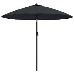 Foto van The living store tuinparasol - uv-beschermend en anti-vervagend - 270 x 246 cm - zwart - aluminium paal - 38 mm