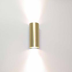Foto van Artdelight wandlamp roulo 2 lichts h 15,4 ø 6,5 cm mat goud