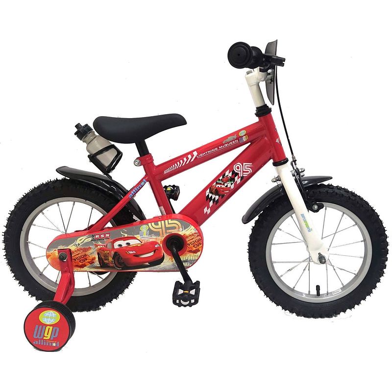 Foto van Disney jongensfiets cars 12 inch 21,5 cm jongens terugtraprem rood