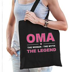 Foto van Oma the legend tas zwart voor dames - feest boodschappentassen