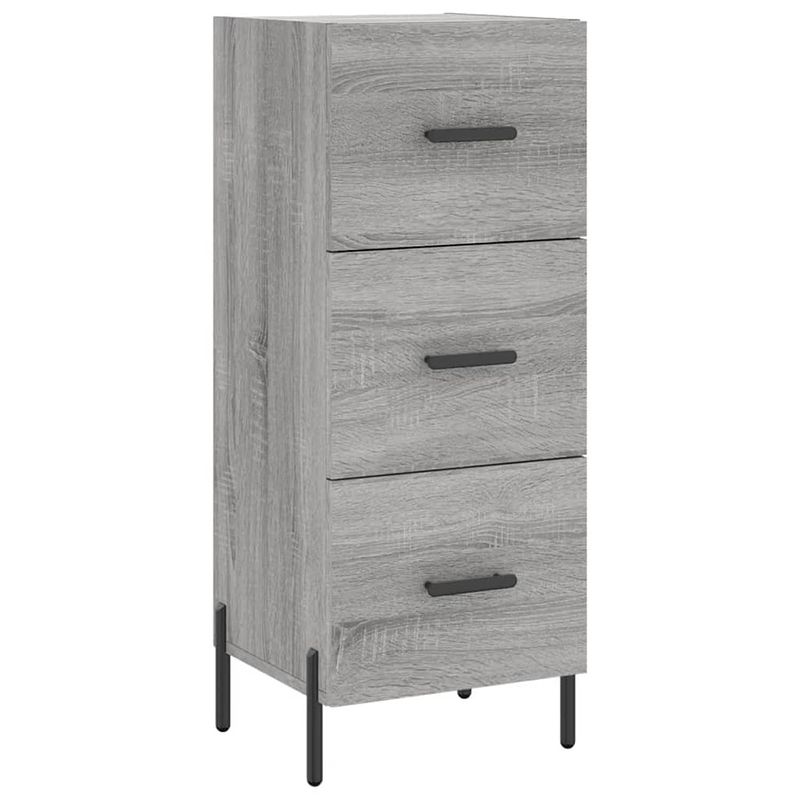 Foto van Vidaxl dressoir 34,5x34x90 cm bewerkt hout grijs sonoma eikenkleurig