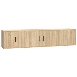 Foto van The living store tv-meubelset sonoma eiken - 100x34.5x40 cm - 2x40x34.5x40 cm