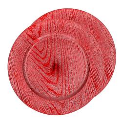 Foto van 2x stuks kaarsenbord/onderbord - rood - kunststof - 33 cm - kaarsenplateaus
