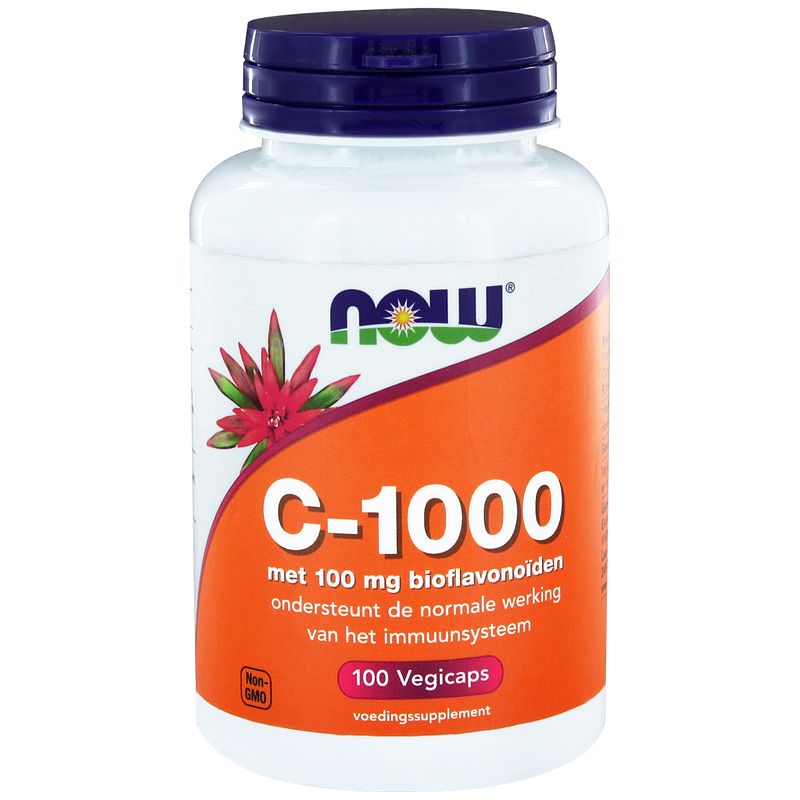 Foto van Now c-1000 met 100mg bioflavonoïden capsules