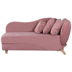 Foto van Beliani meri - chaise longue-roze-fluweel