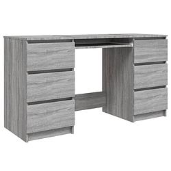 Foto van Vidaxl bureau 140x50x77 cm bewerkt hout grijs sonoma eikenkleurig