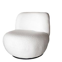 Foto van Draai fauteuil teddy wit draaibare fauteuil