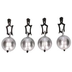 Foto van 4x tafelkleedgewichtjes zilveren kogels/ballen 3.5 cm - tafelkleedgewichten