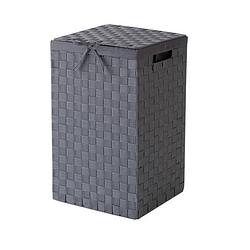 Foto van Compactor vierkante wasmand stan textiel 45 liter grijs