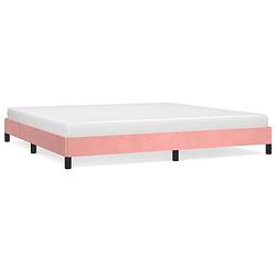 Foto van Vidaxl bedframe fluweel roze 200x200 cm