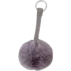 Foto van Verhaak sleutelhanger pompom nature junior 6 cm pluche grijs