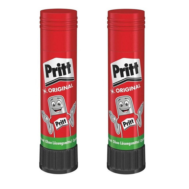 Foto van 2x stuks medium size pritt lijmsticks 22 gram - lijmstift