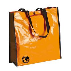 Foto van Eco shopper boodschappen opberg tas oranje 38 x 38 cm - shoppers