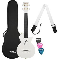 Foto van Cascha hh 2286 carbon fiber concert ukelele set wit