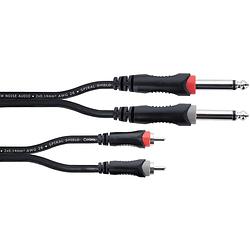 Foto van Cordial eu1pc elements verloopkabel 2x 6.3 ts jack - 2x rca 1m