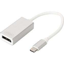 Foto van Digitus da-70844 displayport / usb 3.2 gen 1 (usb 3.0) adapter [1x usb 3.2 gen 1 stekker c (usb 3.0) - 1x displayport bus] aluminium-zilver afgeschermd 20.00 cm