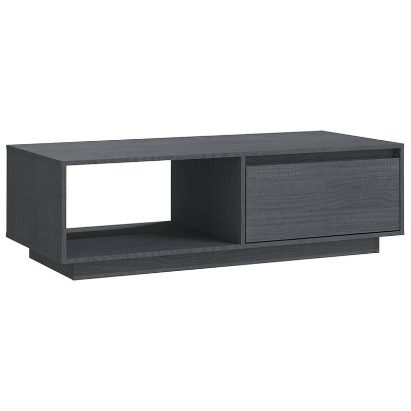 Foto van Vidaxl salontafel 110x50x33,5 cm massief grenenhout grijs