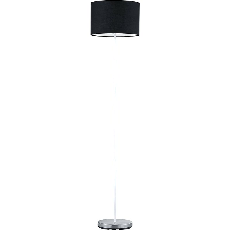 Foto van Led vloerlamp - trion hotia - e27 fitting - rond - mat zwart - aluminium