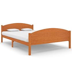 Foto van The living store bedframe grenenhout - bedframe - 206 x 145.5 x 73.5 cm - honingbruin