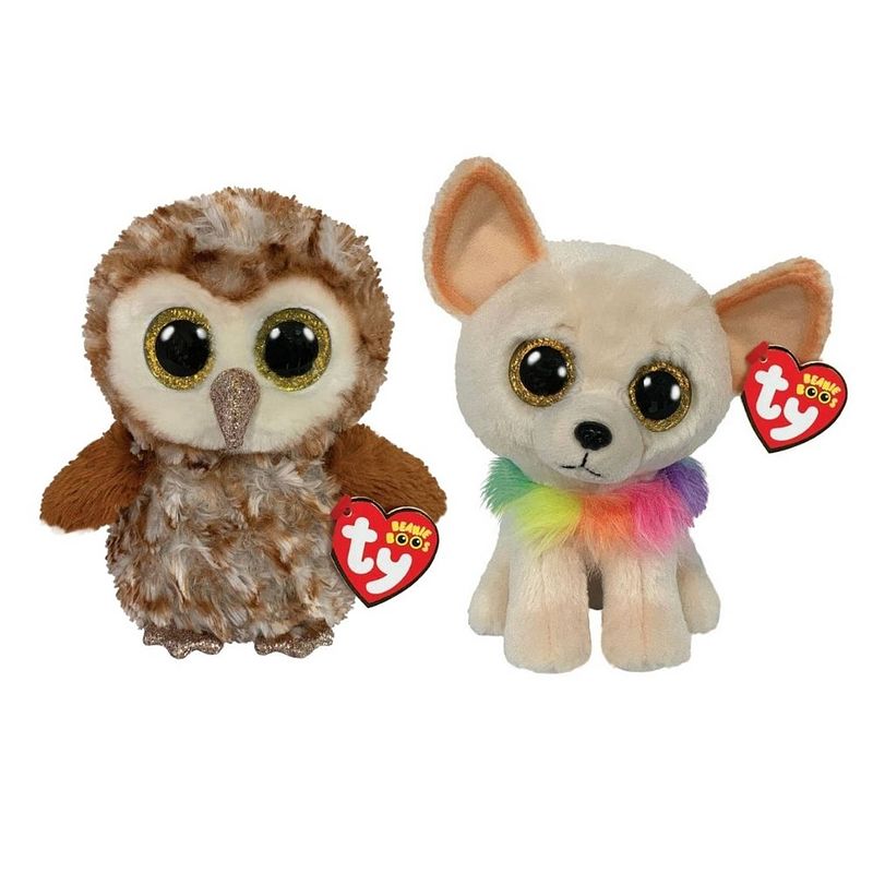 Foto van Ty - knuffel - beanie boo's - percy owl & chewey chihuahua