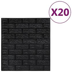 Foto van Vidaxl 3d-behang zelfklevend 20 st bakstenen zwart