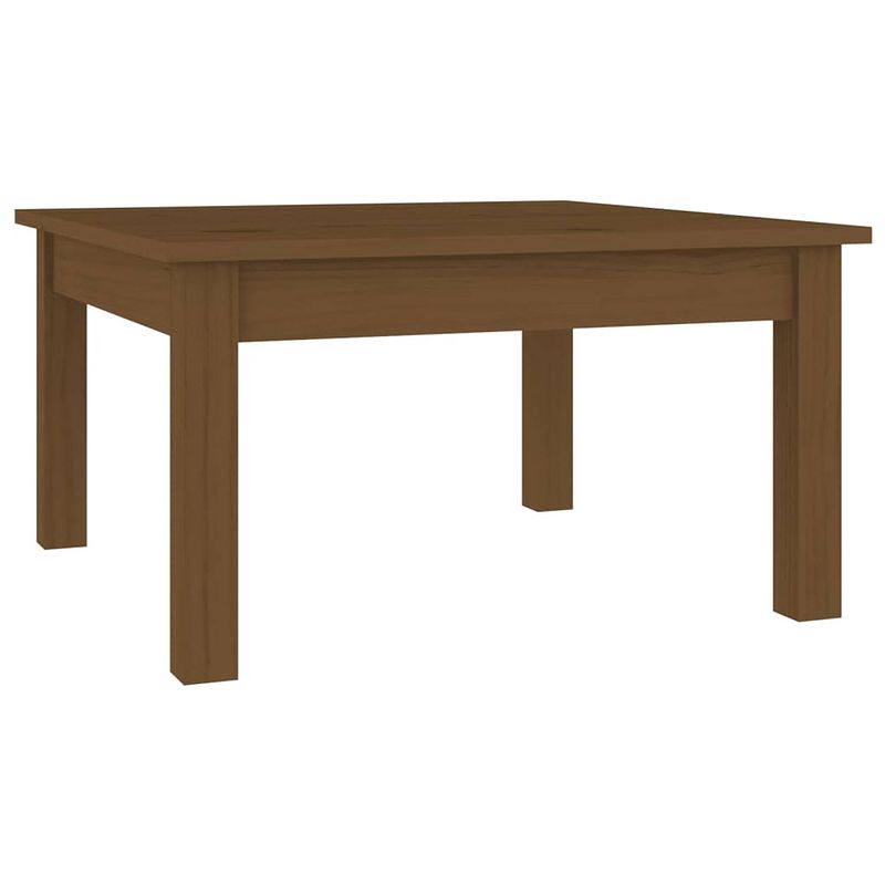 Foto van The living store salontafel 55x55x30 cm massief grenenhout honingbruin - tafel