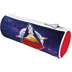 Foto van Nasa etui junior 21 x 7 cm polyester blauw/wit/rood