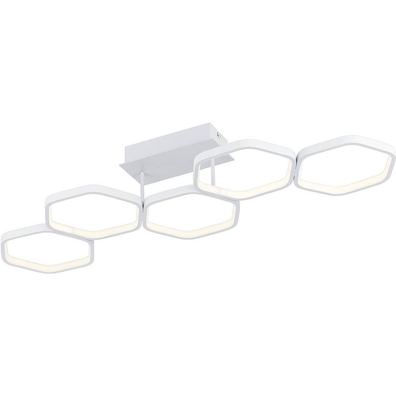 Foto van Led plafondlamp - trion vigon - 24w - warm wit 3000k - dimbaar - rechthoek - mat wit - aluminium