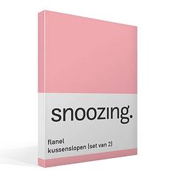 Foto van Snoozing - flanel - kussenslopen - set van 2 - 40x60 - roze