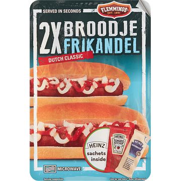 Foto van Flemmings broodje frikandel dutch classic 2 stuks 217, 5g bij jumbo