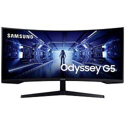 Foto van Samsung odyssey g5 c34g55twwp led-monitor 86.4 cm (34 inch) energielabel g (a - g) 3440 x 1440 pixel uwqhd 1 ms displayport, hdmi, hoofdtelefoon (3.5 mm