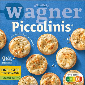 Foto van Wagner piccolinis mini pizza 3 soorten kaas 9 stuks 270g bij jumbo