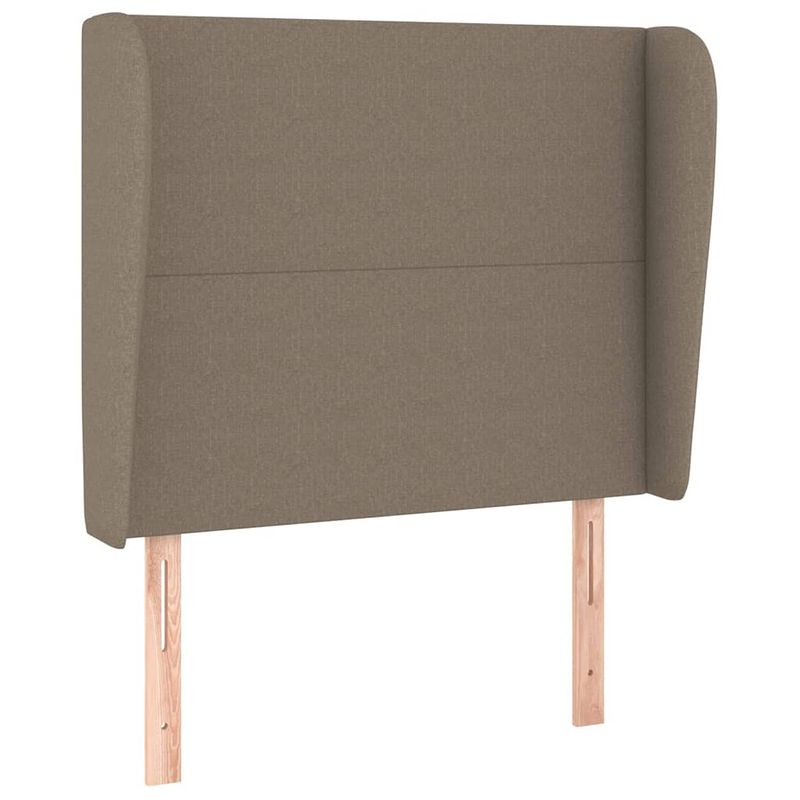 Foto van Vidaxl hoofdbord met randen 103x23x118/128 cm stof taupe