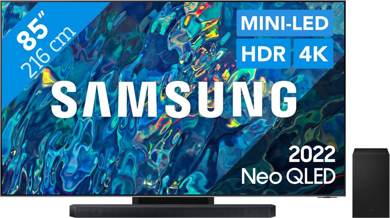 Foto van Samsung neo qled 85qn95b (2022) + soundbar