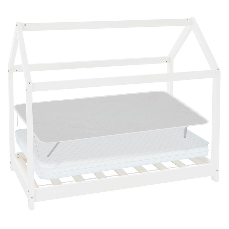 Foto van Kinderbed met dak en lattenbodem 70x140 cm white pine ml design