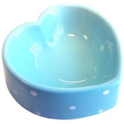 Foto van Happy pet voerbak polka dot hart 16 cm blauw