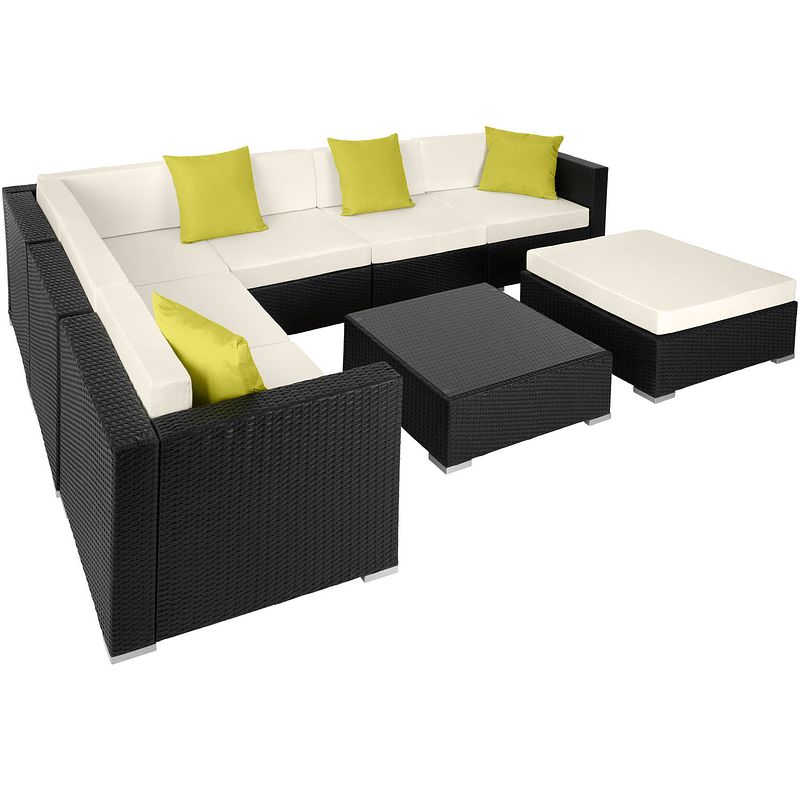 Foto van Tectake -loungeset marbella- wicker tuinset- zwart - 403836