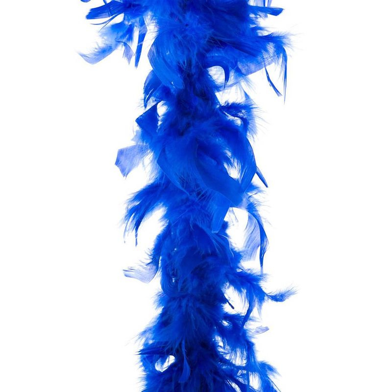 Foto van Carnaval verkleed veren boa kleur blauw 2 meter - verkleed boa