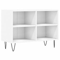 Foto van The living store tv-meubel tv-kast - 69.5 x 30 x 50 cm - wit - bewerkt hout en ijzer